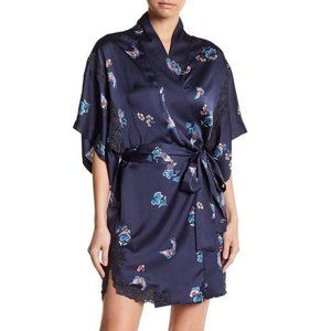 NWT Natori Women's Papillon Floral Lace Trimmed Robe XS $170